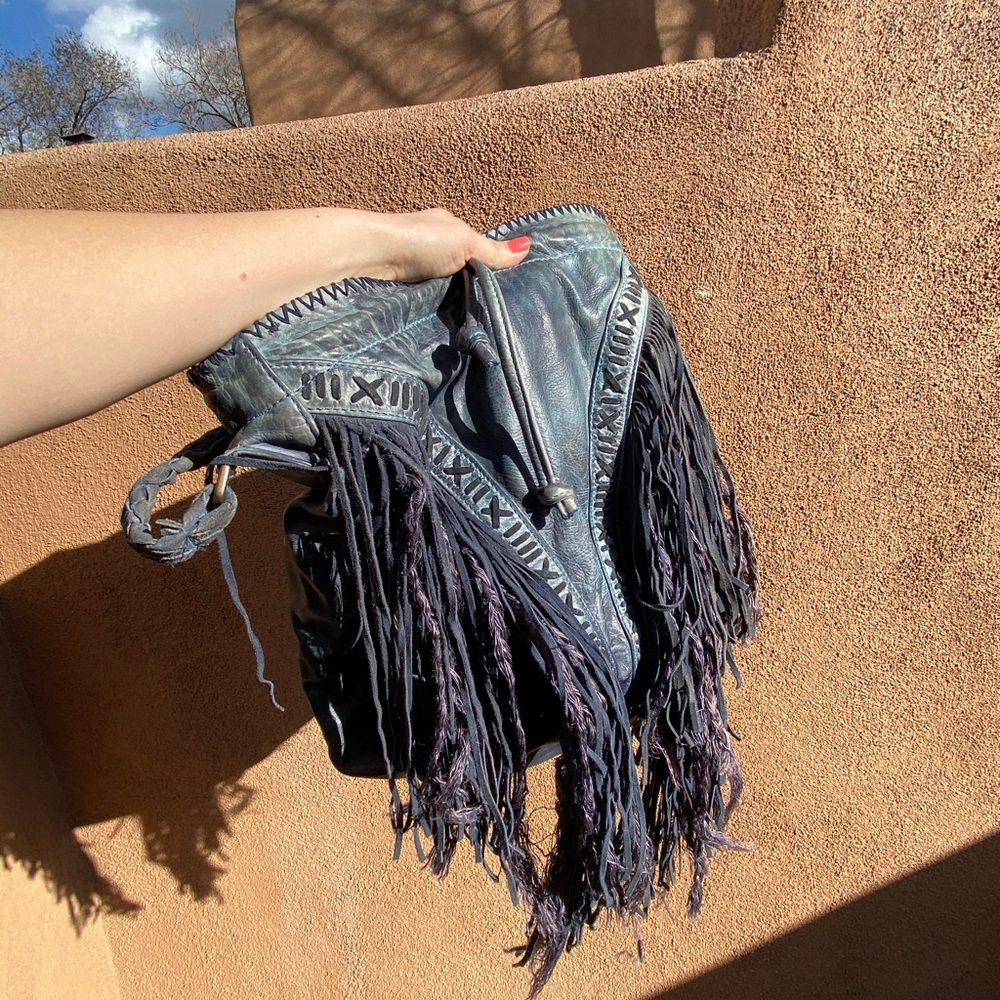 Boho Leather Fringe Bag